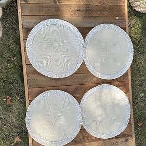 Set of Four Cream Round Placemats
